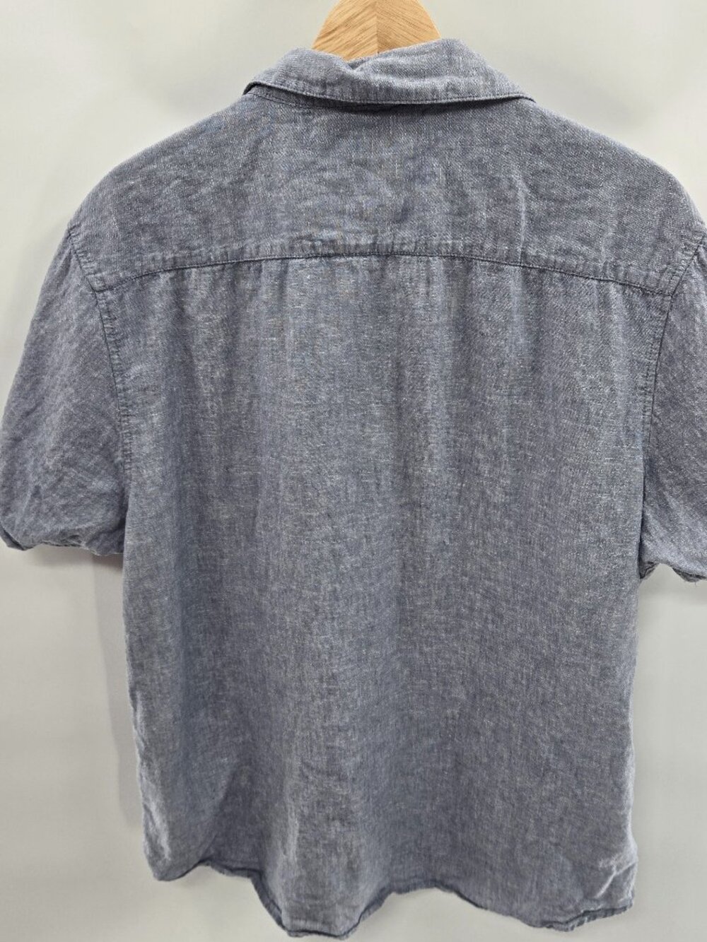 Tenth + Ocean Blue Washable Linen/Cotton Blend Men's Short Sleeve Button Down XL - Picture 2 of 10